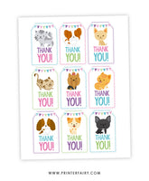 Puppies & Kitties Party Favor Tags